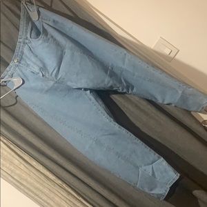 Split Leg Denim Pants